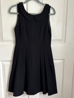 Eva Franco Black Sleeveless Dress Peter Pan Collar Fit flare size 6 Wednesday